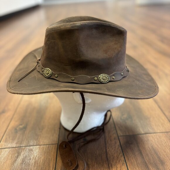 Wide Leather Cowboy/ Cowgirl Western Hat